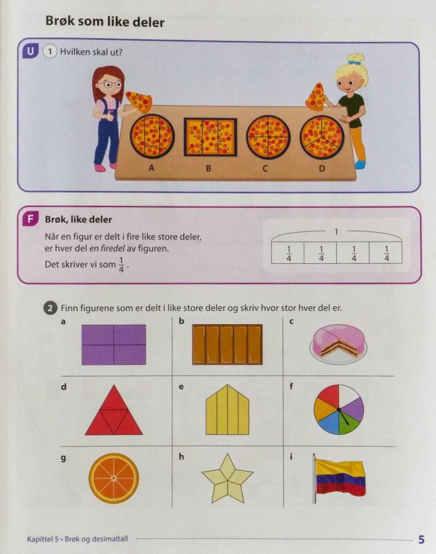 Bilde av mattebok for barn.